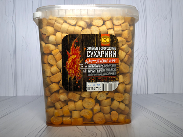 Сухарики с красной икрой в Казани
