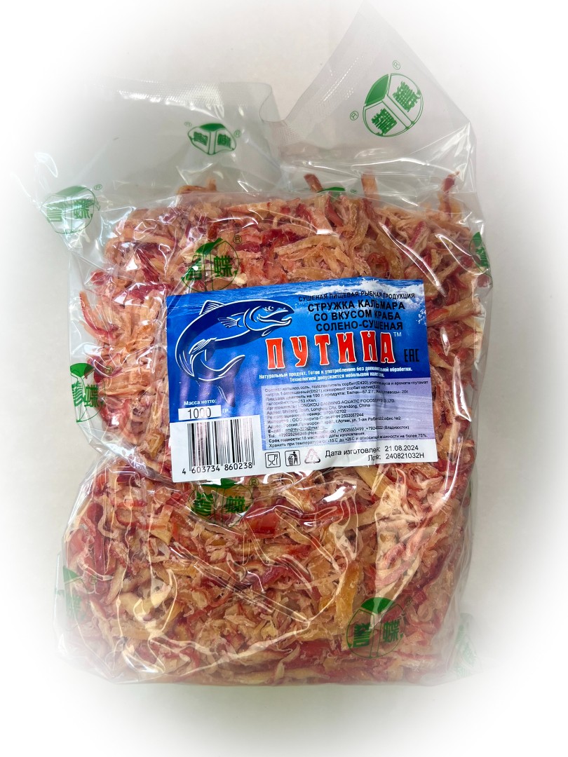 Кальмар стружка со вкусом краба "Розовая" (ПУТИНА) в Казани